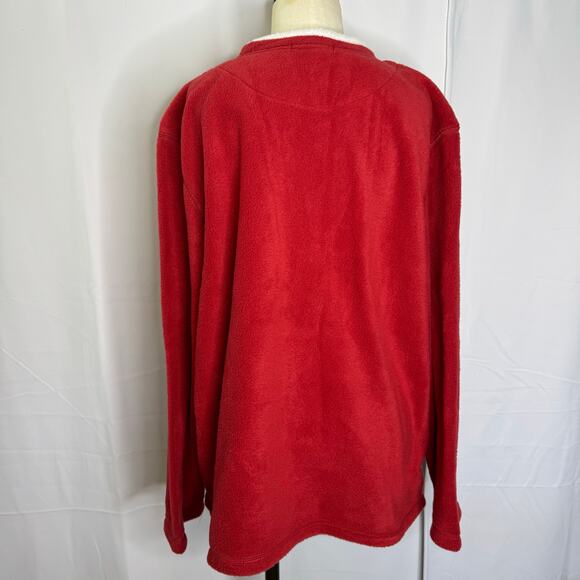 Vintage Y2K Bonnie Evans Red Fleece Snowman Pullover 3X Women’s Christmas Winter - Picture 3 of 7